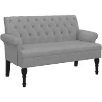 vidaXL Bankje met rugleuning 120x62x75,5 cm stof lichtgrijs