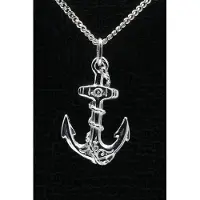 MOOYE ® - Collectie Zilveren Anker ketting hanger met kabel