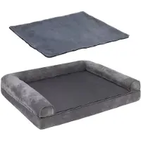 OEM Hondenbed - Stijl van een bank - Schuimbasis - Verhoogd kussen - Waterafstotende en wasbare hoes - Maat M