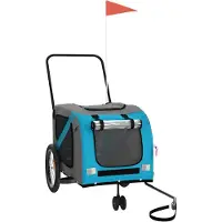 vidaXL Hondenfietstrailer oxford stof en ijzer blauw en grijs