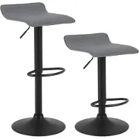 OEM Grijze barkruk - Hoogte 71 cm - Set van 2 - Geschikt voor de keuken - Barkruk - Zonder rugleuning - In hoogte verstelbaar - Hoogte 56-78 cm
