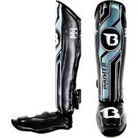 Booster Fight Gear V9 Scheenbeschermers – Professionele Bescherming – Zwart/Grey-Maat M