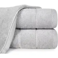 Eurofirany Mari Badhanddoek 70x140 cm Staalgrijs met Velours Boord 500g/m²