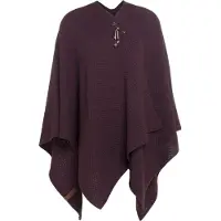 Knit Factory Jazz Omslagvest - Aubergine - One Size