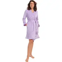 Pastunette Paarse fleece badjas - Paars - Maat - XXL
