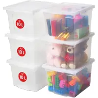 Iris Useful Storage Box Opbergbox - 10L - Kunststof - Transparant - Set van 6