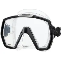 Tusa Freedom HD M1001 – Premium snorkelmasker & duikbril van hypoallergeen siliconen met breed panoramisch zicht en één venster – Transparant/Zwart – M1001 BK