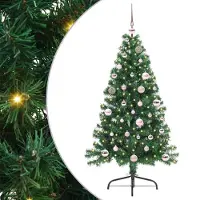 vidaXL Kunststof Voorverlichte Kerstboom met 150 LED Groen 150 cm PVC