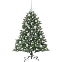 vidaXL Kunstkerstboom Groen 120 cm PVC en Plastic en Staal