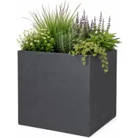 Eda Basalt Vierkante Plantenbak 31L Antraciet