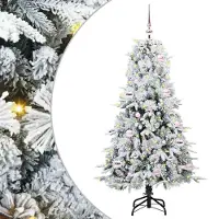 vidaXL Kunstmatige Hinged Kerstboom met 150 LED Wit 150 cm PE en PVC