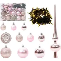 vidaXL Kunststof Voorverlichte Kerstboom met 150 LED Roze 120 cm PVC