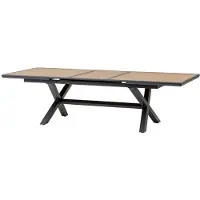 Hespéride Uitschuifbare tuintafel voor 10 personen van aluminium met houtlook AXIOME