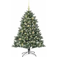 vidaXL Kunstkerstboom Groen 120 cm PVC en Plastic en Staal