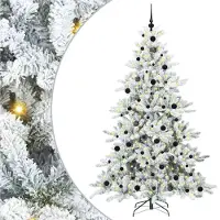 vidaXL Kunstmatige Hinged Kerstboom Wit 210 cm PVC en Staal