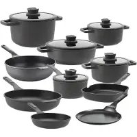 Berghoff Pannenset leo stone+ 15 delig downdraft met gratis serveertang
