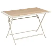Hespéride Opvouwbare tuintafel voor 4 personen van aluminium en glas met houtlook AZUA