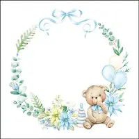 Ambiente - Lunch servetten - Baby teddy bear blue