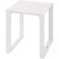 Hespéride Vierkante bijzettafel voor in de tuin van aluminium met latten ALLURE