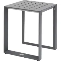 Hespéride Vierkante bijzettafel voor in de tuin van aluminium met latten ALLURE