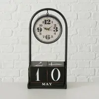 Boltze klok - Blok - kalender - Zwart - Metaal - 35x19x9cm