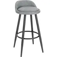OEM Ergonomische barkruk-kussens - Set van 1 - Grijs - Met klein rugkussen - Geschikt voor keuken en bar - Hoogte 69 cm