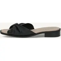 Caprice dames slippers van leer met blokhak, zwart (zwart nappaleer), maat 37 E
