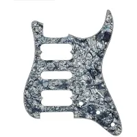 Fender 992231000 pickguard Strat, HSH contour cut, 11 screw holes, 4-ply, black pearl