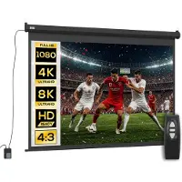 HOMCOM Projectiescherm-Kunststof, Metaal-171L x 1B x 130H cm-Zwart
