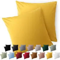 Blumtal Kussensloop Microvezel Kussenhoes 50 x 50 cm - Spicy Mustard - Met Rits - Set van 2