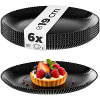 Kadax Aurora 19cm dessertbord zwart verpakking van 6 stuks.