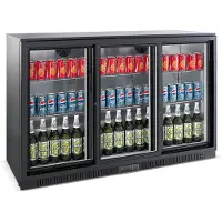 CombiSteel Barkoelkast - 320L - Zwart - Schuifdeuren - Statisch + Ventilator - 1350x520x850mm - Horeca Koelkast