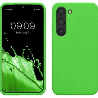 Kwmobile telefoonhoesje geschikt voor Samsung Galaxy S23 - Hoesje met siliconen coating - Smartphone case in limoengroen