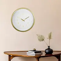 Nextime Wandklok 40 cm-Goud/Wit-Plastic-'Galaxy'