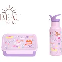 A Little Lovely Company Bundel Back to school set - Drinkfles XL RVS/Bentobox - Princesses