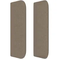vidaXL Hoofdbord met randen 183x16x118/128 cm stof taupe