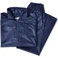 vidaXL Regenpak 2-delig met capuchon (heren / marineblauw / maat L)