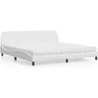 vidaXL Bed met matras "Dover" kunstleer wit 200x200 cm