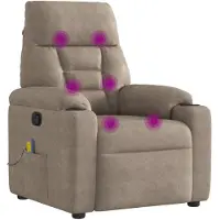 vidaXL Massagestoel microvezelstof taupe