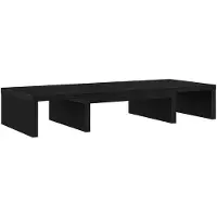 vidaXL Monitorstandaard verstelbaar zwart eiken 60x24x10,5 cm bewerkt hout