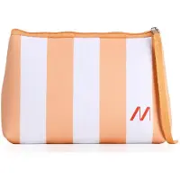 Muitomas BEACHPOUCHPF, dames, strandtas, met rits, gestreept, perzikkleur, met print