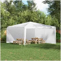 vidaXL Party Tent Zijwand 2 st 400 x 195 cm Wit PE en staal