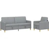 vidaXL Sofa Set Met Opslag 2 st Lichtgrijs Polyester