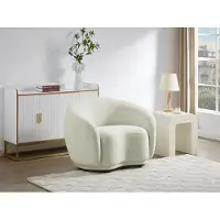 Pascal Morabito Fauteuil in ivoorwit bouclé BOVANA van Pascal Morabito