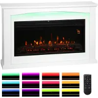 HOMCOM -Elektrische Haard-MDF-121x25x77cm-Wit