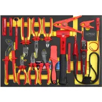 Ks Tools ERGOTORQUE VDE-gereedschapset met tangen, in schuimrubberen opbergdoos, 17-delig