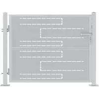 vidaXL Tuinpoort 85 x 70 cm Roestvrij staal zilver Vergrendelbaar