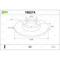 Valeo 186274 Remschijf