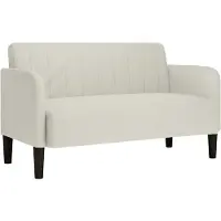 vidaXL Loveseat bank 109 cm fluweel crèmekleurig