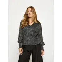 Minus Shirt 'Mavena' zwart / zilver